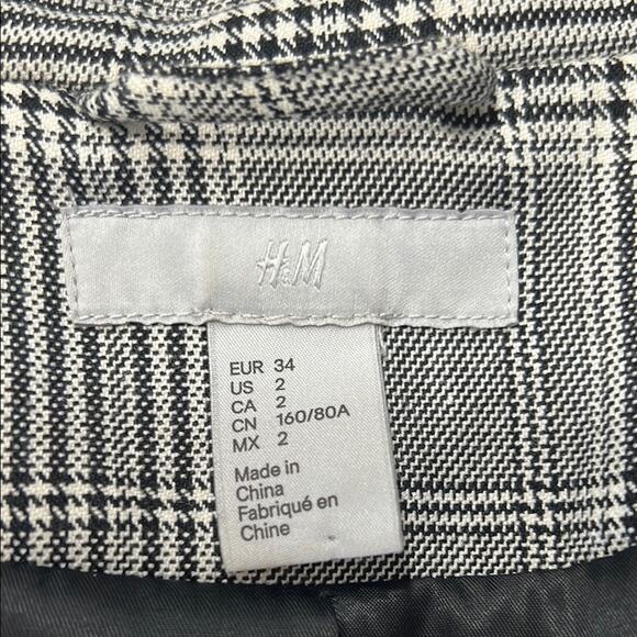 Black,Gray and White Tailored Blazer with Notched Lapels Open Front Lined - Picture 5 of 12